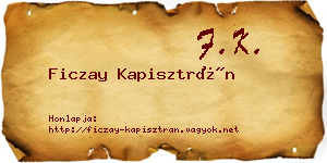 Ficzay Kapisztrán névjegykártya
